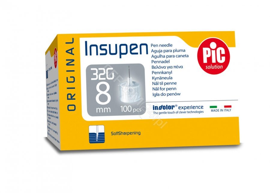 Artsana PIC Insupen 32 G 8 mm igły do penów insulinowych Original x 100 szt | DARMOWA DOSTAWA OD 199 PLN!