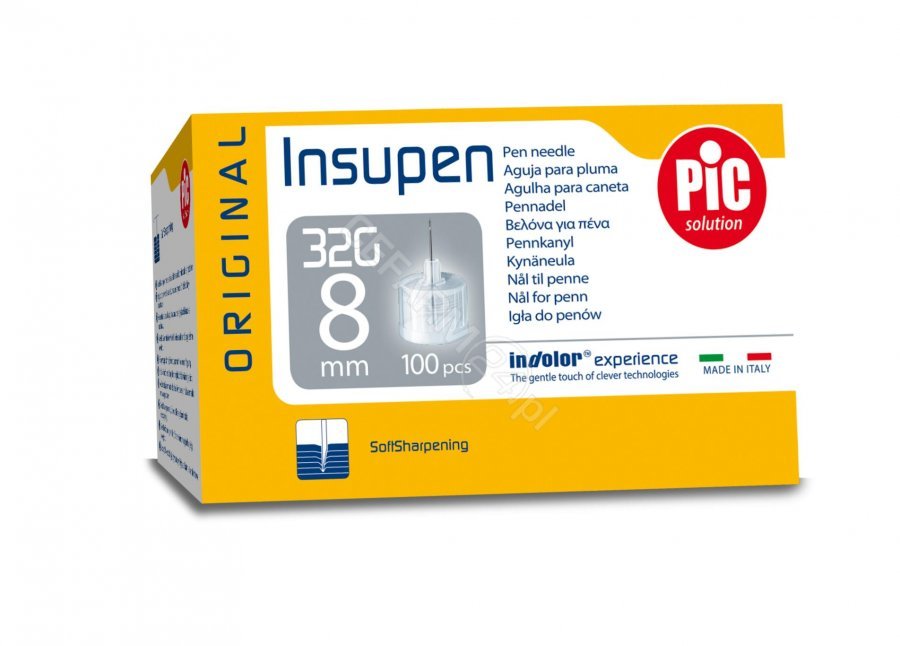 Artsana PIC Insupen 32 G 8 mm igły do penów insulinowych Original x 100 szt |  OD 199 PLN!