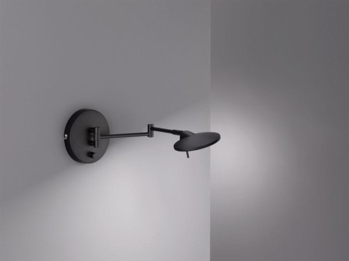 Trio Kinkiet LAMPA ścienna KAZAN 274770132 metalowa OPRAWA reflektorowa LED 8W na wysięgniku czarna 274770132