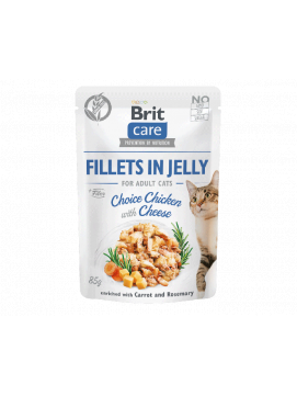 Brit Care Cat Fillets in Jelly Choice Chicken & Cheese 85 g Kurczak i ser