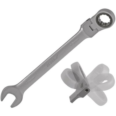 Dedra Klucz płasko - oczkowy 19 mm CrV z grzechotką i przegubem 14GP53