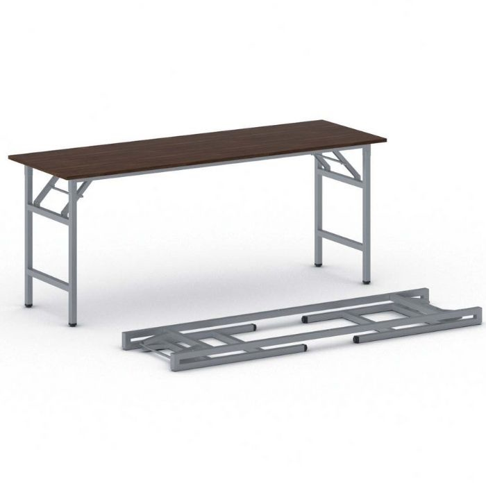 B2B Partner Stół konferencyjny FAST READY z srebrnoszarym stelażem, 1700 x 500 x 750 mm, orzech 499252