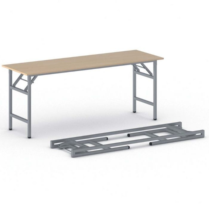 B2B Partner Stół konferencyjny FAST READY z srebrnoszarym stelażem, 1700 x 500 x 750 mm, buk 499250