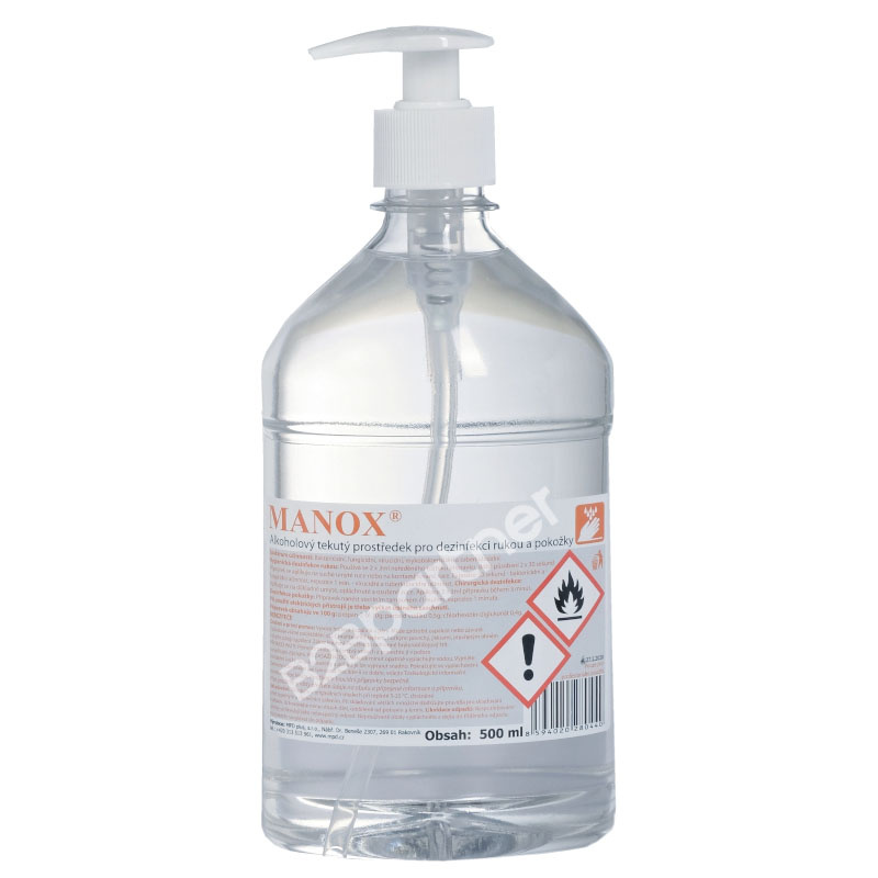 B2B Partner Manox środek do dezynfekcji do rąk z pompką, 5x 500 ml 301130