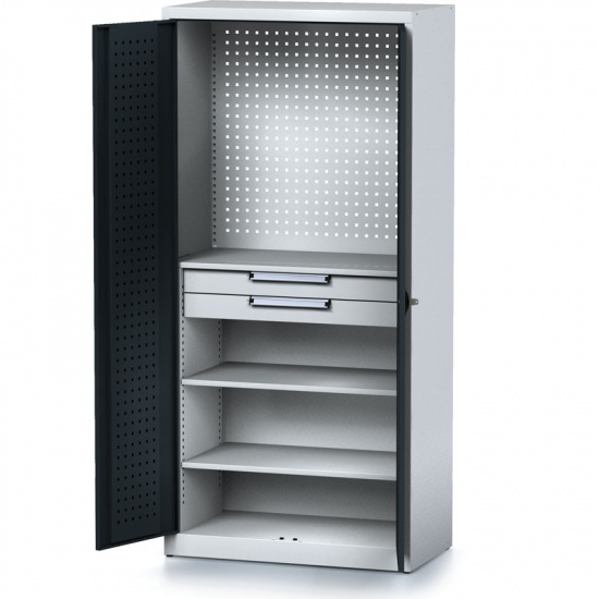 Alfa 3 Szafa warsztatowa MECHANIC, 1950 x 920 x 500 mm, 3 półki, 2 szuflady, antracytowe drzwi 1262664