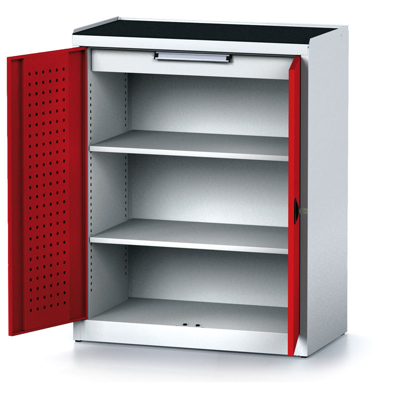 Alfa 3 Szafa warsztatowa MECHANIC, 1170 x 920 x 500 mm, 2 półki, 1 szuflada, czerwone drzwi 1262690