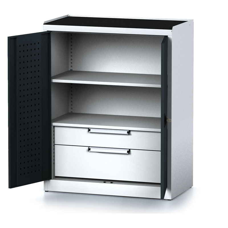 Alfa 3 Szafa warsztatowa MECHANIC, 1170 x 920 x 500 mm, 1 półki, 2 szuflady, antracytowe drzwi 1262696