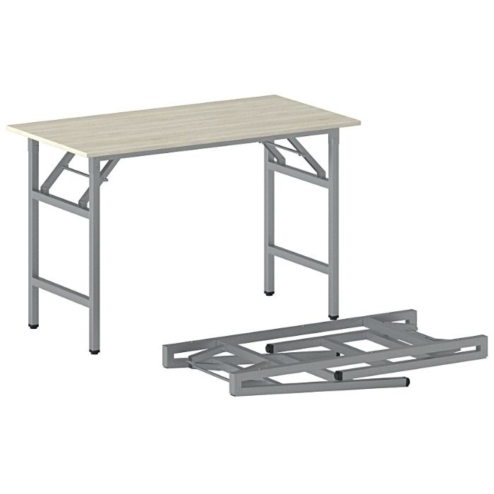 B2B Partner Stół konferencyjny FAST READY z srebrnoszarym stelażem, 1100 x 500 x 750 mm, naturalny dąb 499281