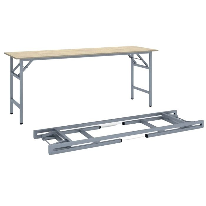 B2B Partner Stół konferencyjny FAST READY z srebrnoszarym stelażem, 1700 x 500 x 750 mm, naturalny dąb 499282