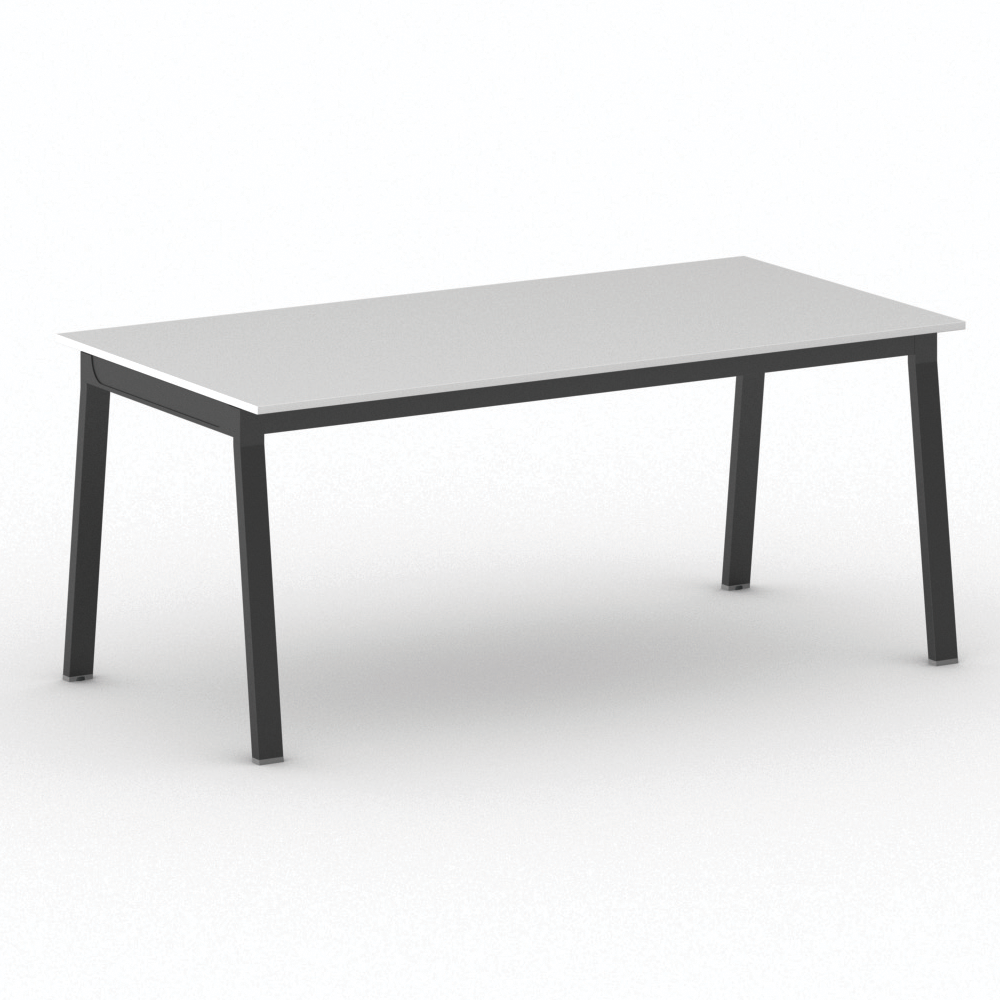 B2B Partner Stół PRIMO BASIC z czarnym stelażem, 1800 x 900 x 750 mm, biały 499342
