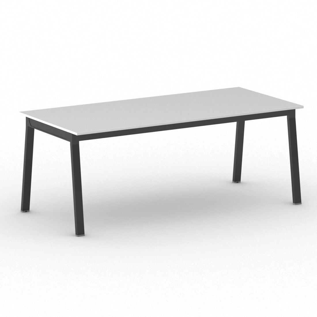 B2B Partner Stół PRIMO BASIC z czarnym stelażem, 2000 x 900 x 750 mm, biały 499350