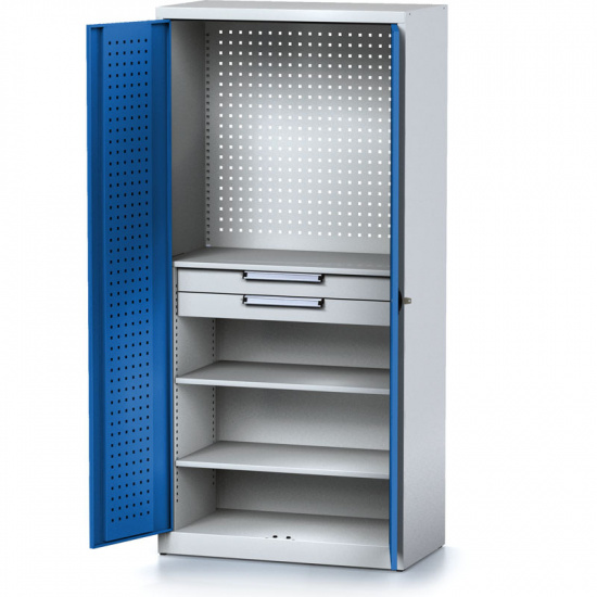 Alfa 3 Szafa warsztatowa MECHANIC, 1950 x 920 x 500 mm, 3 półki, 2 szuflady, niebieskie drzwi 1262665