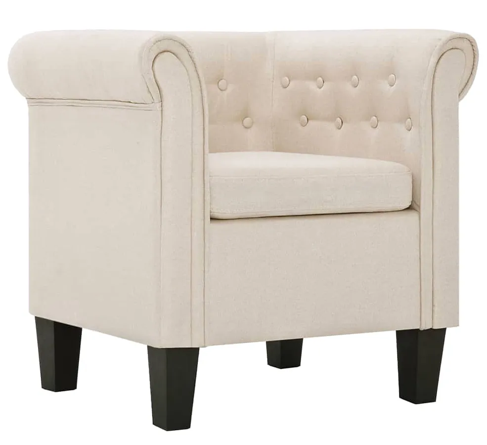 Kremowy fotel klubowy chesterfield - Xala