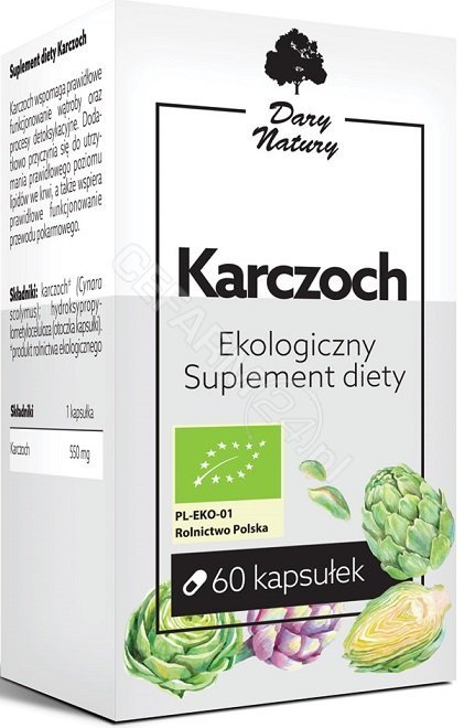DARY NATURY Karczoch 60kaps. Ekologiczny Suplement diety DARY NATURY 21DARKARCZ