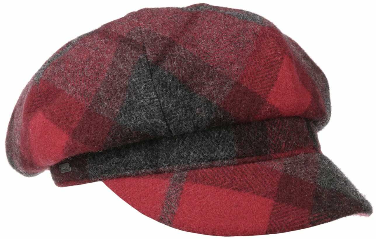 Czapka Newsboy Tevere Krata by McBURN, czerwony, One Size