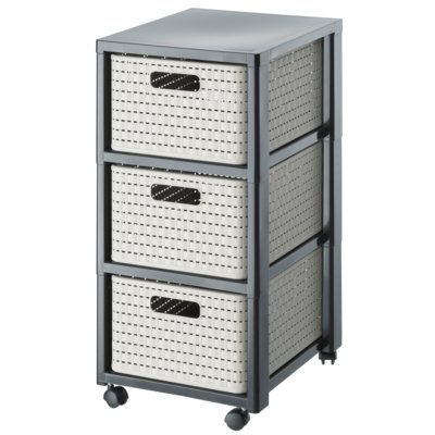 Rotho Rotho Komoda ROTHO COUNTRY su 3 stalčiais 50L capuccino Country komoda 50L capuccino