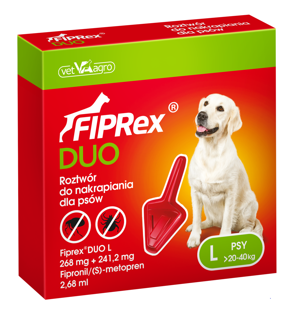 Vet-Agro VET-AGRO FIPREX DUO L 268 mg + 241,2 mg roztwór do nakrapiania dla psów 44868-uniw