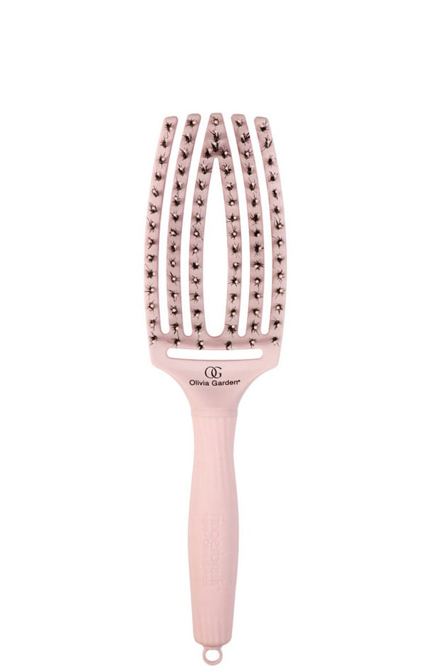 Olivia Garden Fingerbrush Combo szczotka z włosiem dzika średnia różowa