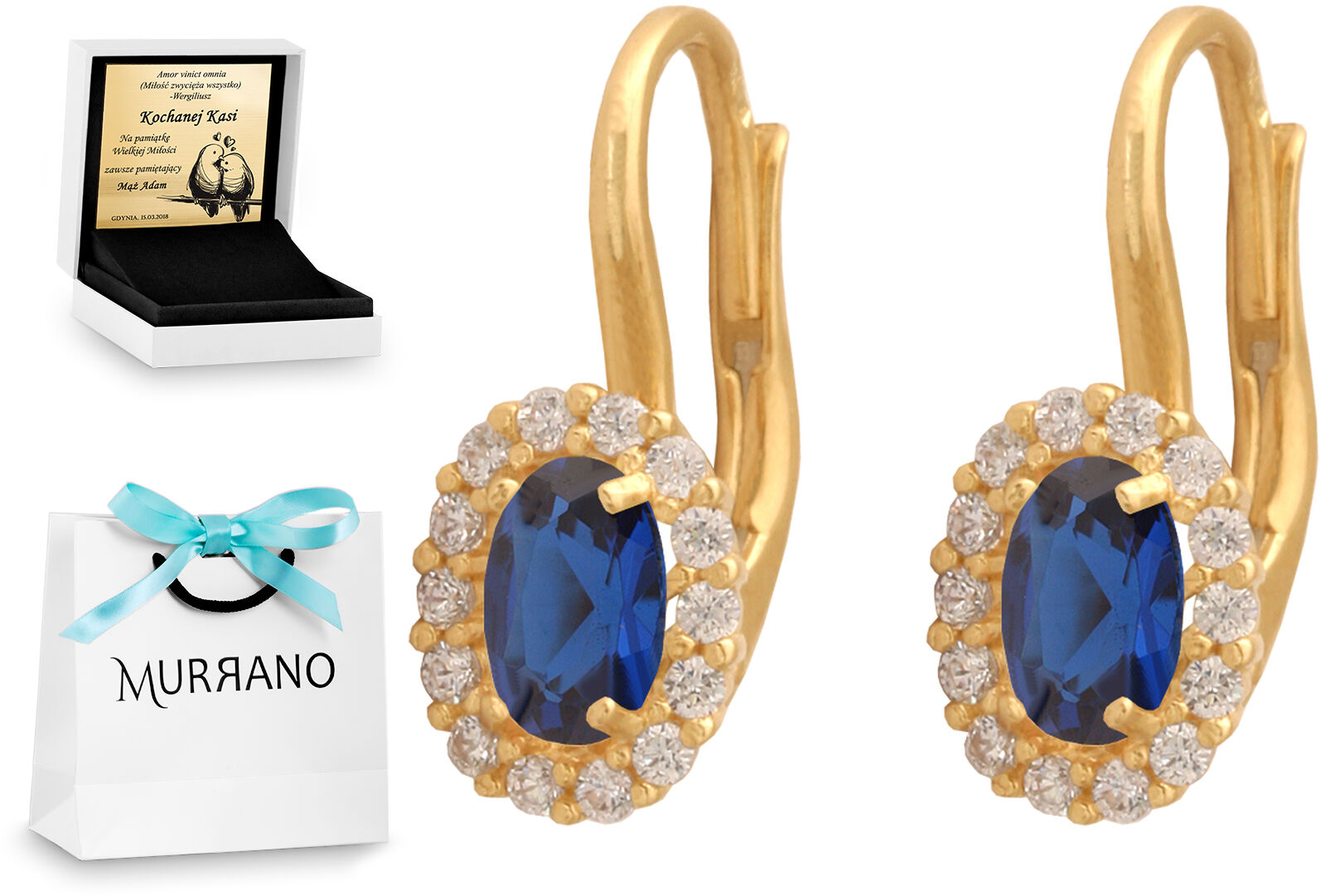 Złote kolczyki 585 wiszące PREZENT GRAWER PUDEŁKO