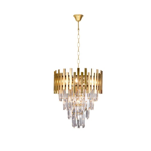 Milagro LAMPA wisząca ASPEN ML6000 glamour OPRAWA kryształowy ZWIS na łańcuchu złoty ML6000