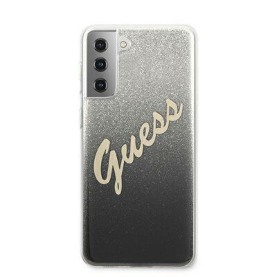 Guess Glitter Gradient Script - Etui Samsung Galaxy S21+ czarny