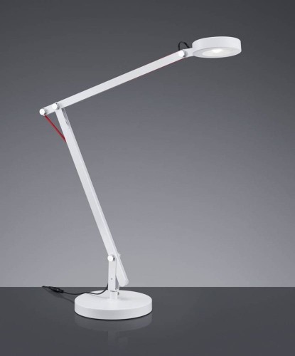 Trio Leuchten Nowoczesna regulowana lampa stołowa biała wbudowany LED - Pixar