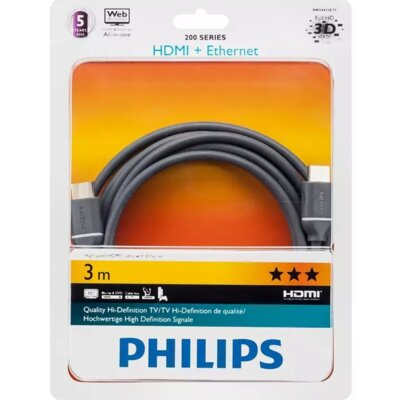 Philips Kabel HDMI pozlacené konektory 3m SWV4433S/10) Czarny