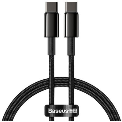 Baseus kabel USB Typ C - USB Typ C szybkie ładowanie Power Delivery Quick Charge 100 W 5 A 1 m czarny (CATWJ-01) - 1 Czarny USB Typ C (męski) CATWJ-01