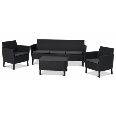 Keter Zestaw balkonowy Salemo 3 Seater Set antracyt KET17205990ANT