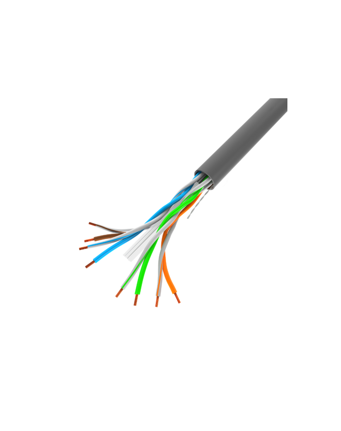 Lanberg kabel instalacyjny UTP kat 6 drut CU 305m szary