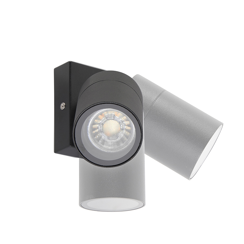 QAZQA Kinkiet zewnętrzny czarny IP44 regulowany - Solo