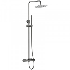 LAVEO PLP 10TD Kolumna natryskowa z baterią termostatyczną Długość drążka: 950 mm Wysokość: 1000 mm Szerokość: 250 mm Głębokość: 480 mm Wymiar słuchawki: 221x32 mm Długość węża: 1500 mm Wykończenie: grafit