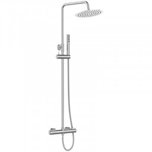 LAVEO PLP 00TD Kolumna natryskowa z baterią termostatyczną Długość drążka: 950 mm Wysokość: 1000 mm Szerokość: 250 mm Głębokość: 480 mm Wymiar słuchawki: 221x32 mm Długość węża: 1500 mm Wykończenie: chrom