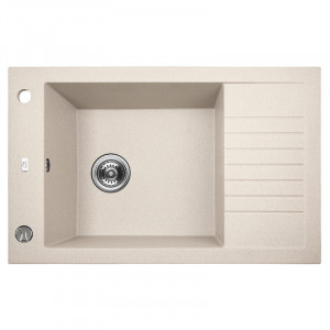 LAVEO SBR 413T Zlewozmywak granitowy 1 komora z półociekaczem Wymiary: 500x780x207 mm Wykończenie: beż