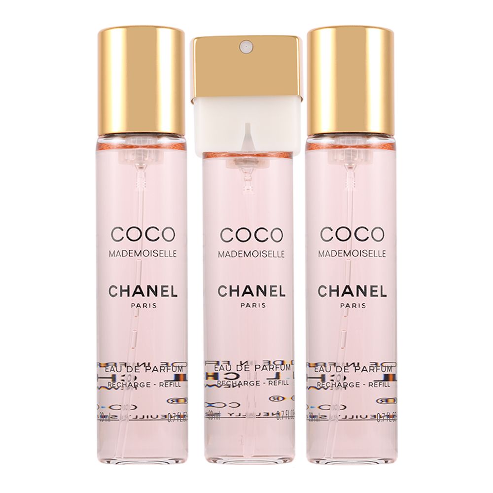 Chanel Coco Mademoiselle Twist and Spray Gabrielle 3x20ml woda perfumowana wkłady+atomizer