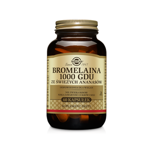 Solgar Bromelaina 1000 GDU ze świeżych ananasów x 60 kaps