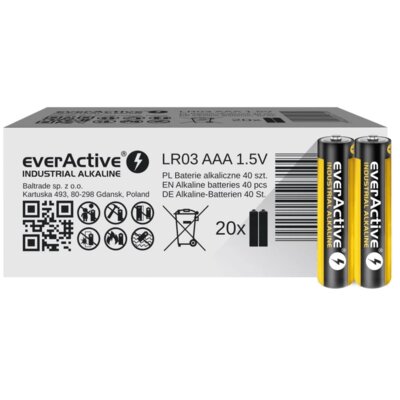 EverActive 2x baterie alkaliczne Industrial LR03 / AAA (folia) EV