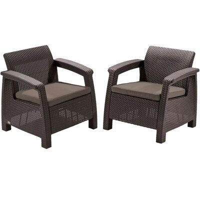 ALLIBERT Fotele Corfu duo set Brązowy-Szaro-beżowy 223194