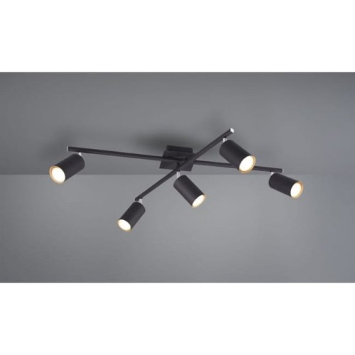 Trio Leuchten Lampa sufitowa Marley czarna 5-punktowa