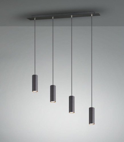 Trio Leuchten Lampa wisząca Marley czarna 4-punktowa