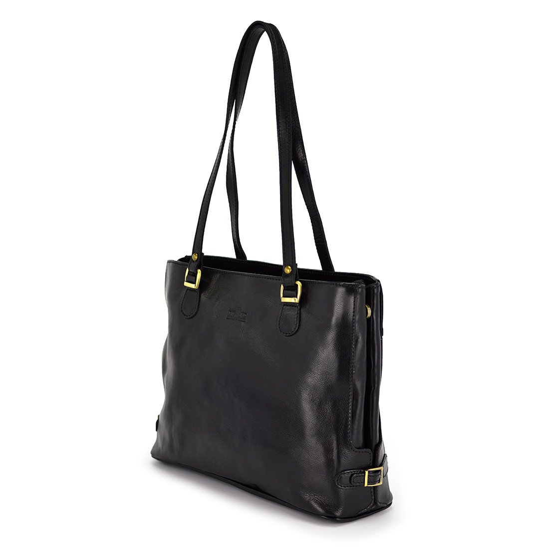 Skórzana elegancka shopperbag pojemna na ramię z kieszeniami Florence