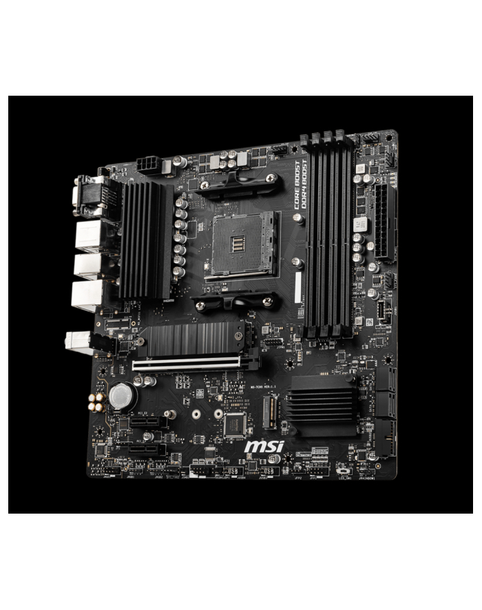 MSI B550M PRO-VDH Support for 3rd Gen AMD Ryzen Processors future AMD Ryzen with BIOS update 4xDIMM 4xSATAIII 2xM.2 AM4 mATX 105W