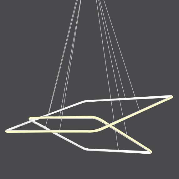 LAMPA wisząca MDECO SLIM/000013/4000/W metalowa OPRAWA kwadratowe ramki LED 64W 4000K zwis biały