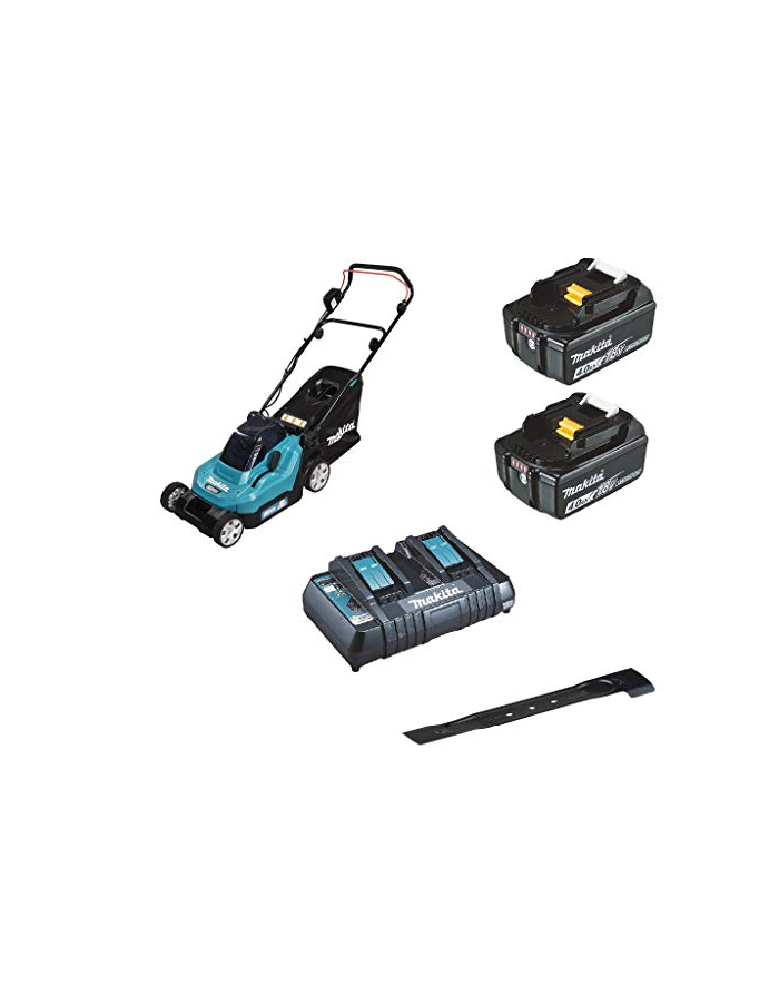 MAKITA cordless lawn mower DLM382PM2 36Volt 2x18V blue black 2x Li-ion battery 4.0Ah