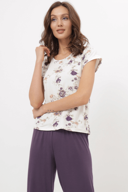 Damska bambusowa piżama STEFANIA M Fioletowy