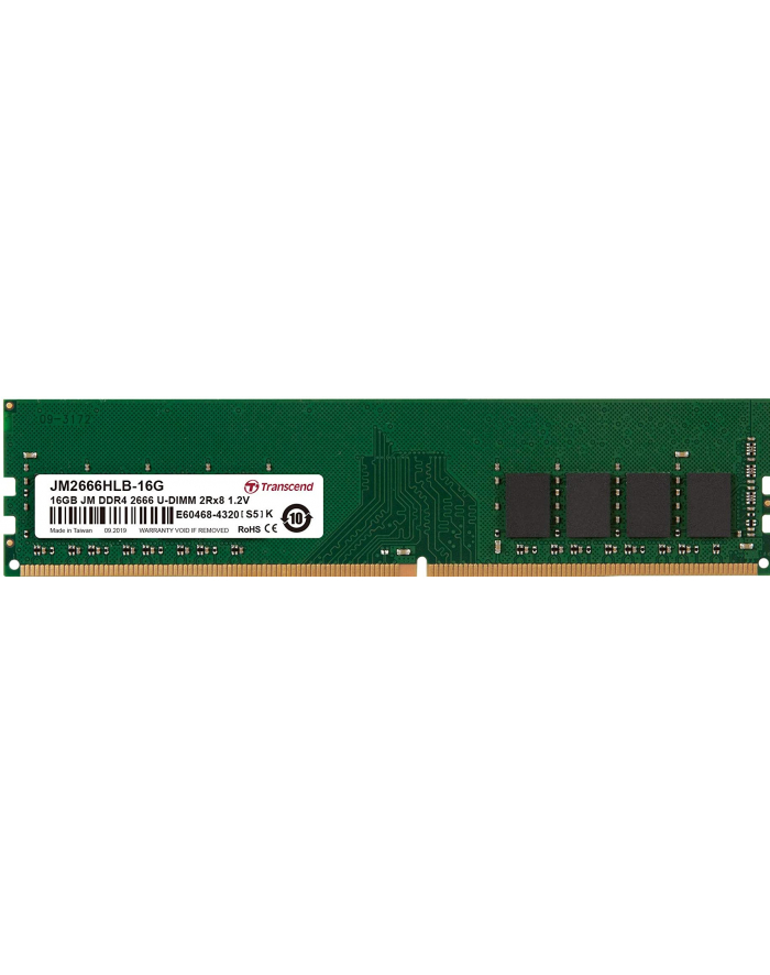 TRANSCEND 16GB DDR4 2666Mhz U-DIMM 2Rx8 1Gx8 CL19 1.2V