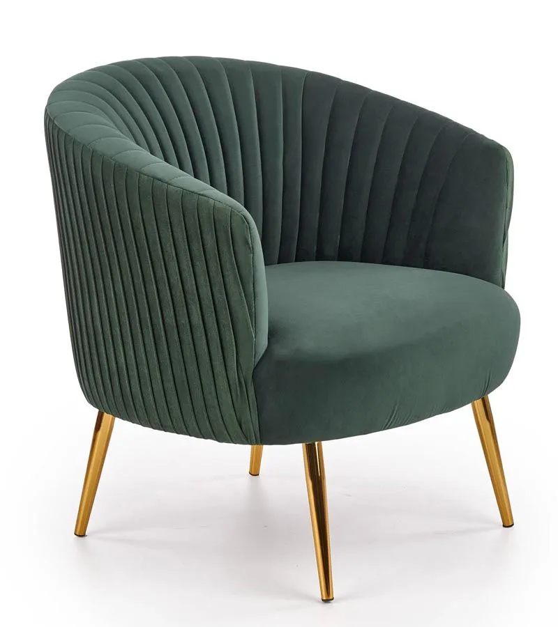 Zielony klubowy fotel muszelka D4-D34
