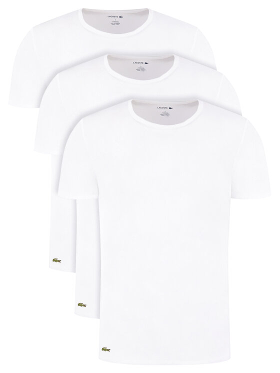 Lacoste Komplet 3 t-shirtów TH3451 Biały Regular Fit