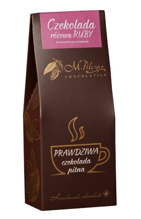M.PELCZAR CHOCOLATIER Prawdziwa czekolada pitna różowa RUBY
