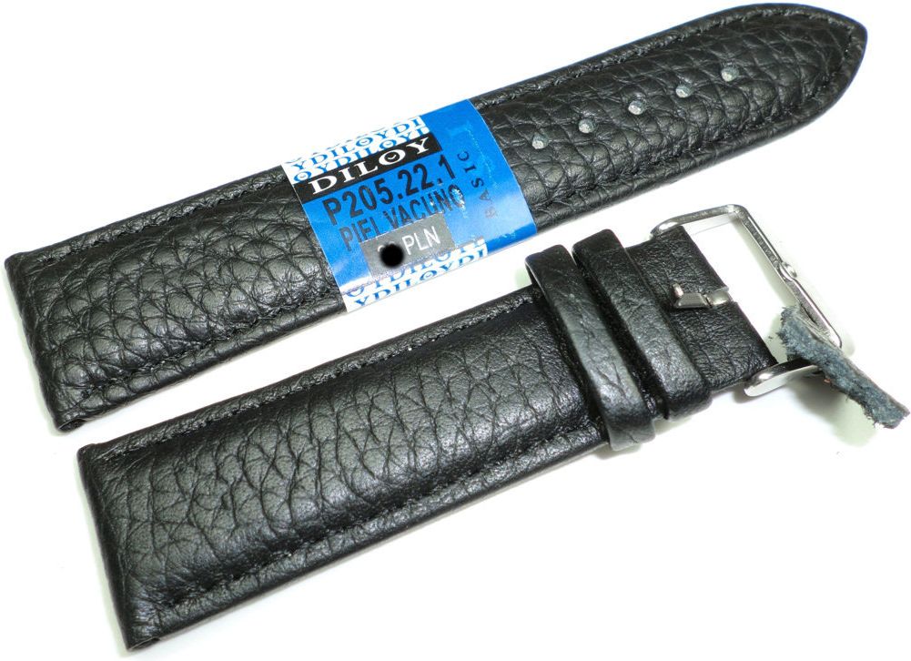 Sk��rzany pasek do zegarka 22 mm Diloy P205.22.1
